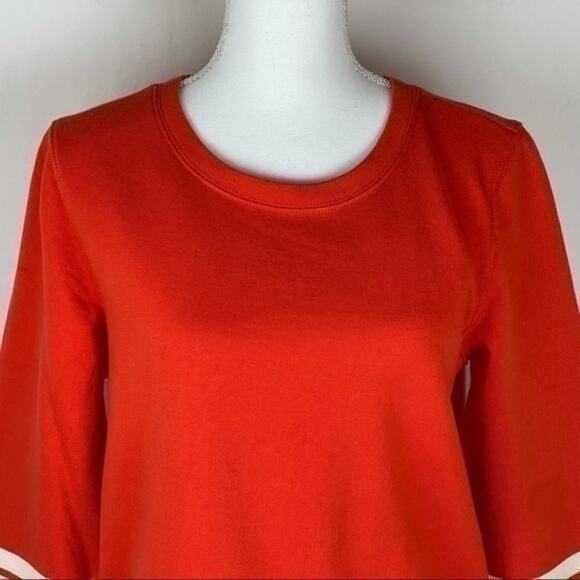 J Crew Orange Coastal Striped Coastal Grandma Nautical Top NWOT Size M - Picture 3 of 10